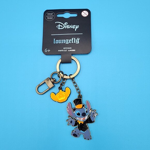 Loungefly Disney Lilo and Stitch Halloween Pumpkin Keychain Charm NEW - Picture 10 of 12